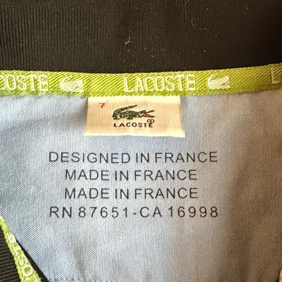 Lacoste Long Sleeve Polo Shirt Mens XL Size 7 Black Pique Classic Logo - Picture 8 of 10